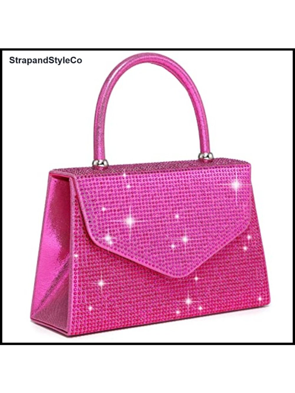 Rhinestone Evening Bag Party Clutch Wedding Purse with Chain Strap